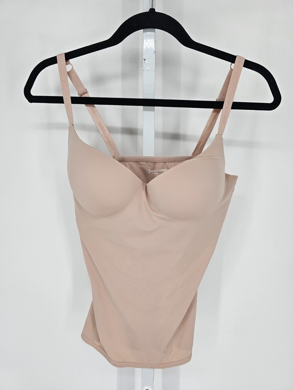 Juicy Couture Womens Sz L Padded Bust Cami Camisole Beige Tan